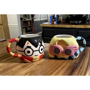 Harry Potter Hogwarts Rare Silver Buffalo Luna Lovegood Rare 2 24oz Coffee Mugs